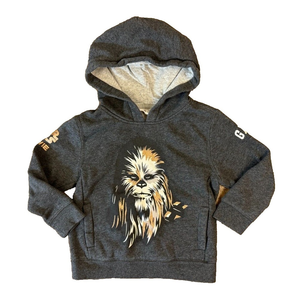 Gap Star Wars Hoodie Boys 4 Chewbacca Chewie Pullover Sweatshirt Hooded Pockets